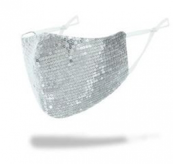 Mondkapje glitter zilver