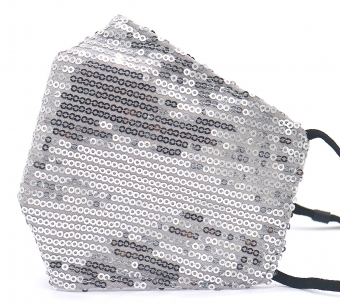 Mondkapje glitter zilver 6