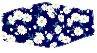 mondkapje katoen flower-print blauw