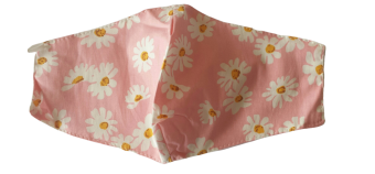 mondkapje katoen flower-print roze