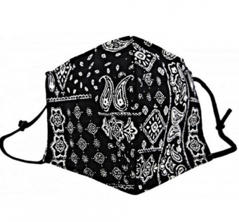 mondkapje katoen bandana-print zwart