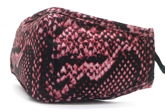 Mondkapje slangenprint roze
