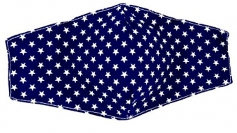 mondkapje katoen sterren blauw-wit