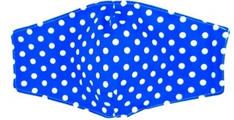 mondkapje katoen stippen blauw-wit