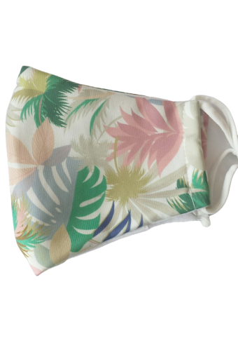 Mondkapje tropic leaves wit-multicolor 2