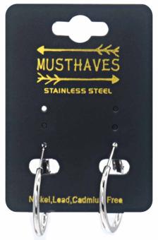 Oorbellen Hoops 2,5 cm st-steel zilver 2