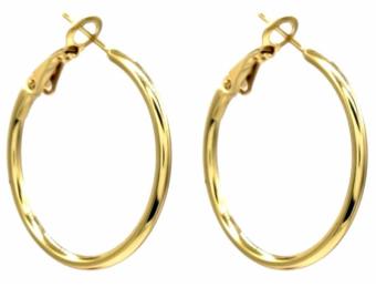 Oorbellen Hoops 3 cm st-steel goud