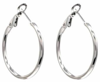 Oorbellen Hoops 3,5 cm st-steel zilver