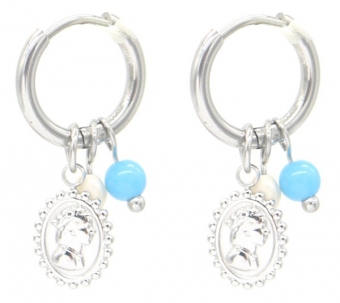 Oorbellen Hoops & charms rvs zilver