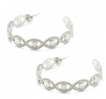 Oorbellen ringen Evil Eye stainless steel goud
