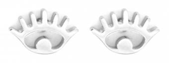 Oorbellen Evil Eye stainless steel zilver