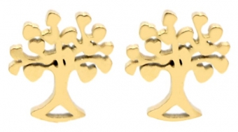 Oorbellen Tree of Life stainless steel goud