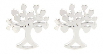 Oorbellen Tree of Life stainless steel zilver