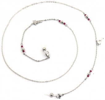 Zonnebrilkoord flamingo\'s zilver