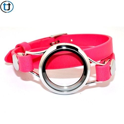 Floating Locket zilver roze-strass los