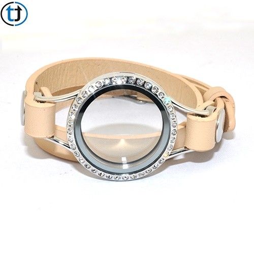 Floating Locket rosegoud-strass los