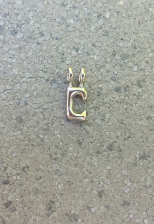 Naam-Letter C vintage style zilver