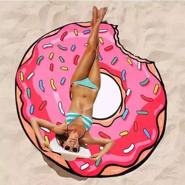 Roundie Beach Towel Seahorse Pink