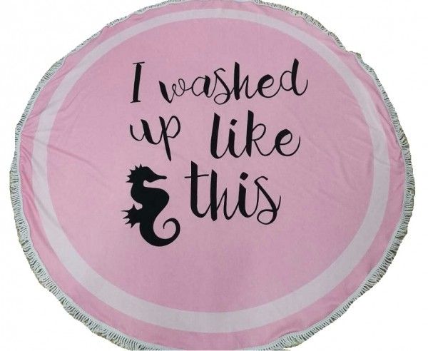 Roundie Beach Towel Seahorse Pink