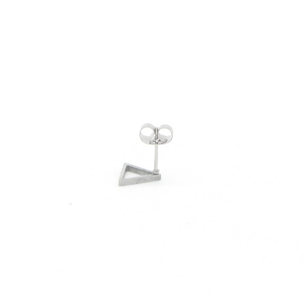 Oorbellen studs Triangle silver 9mm
