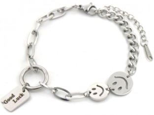 Armband Goodluck & Smileys st-steel zilver