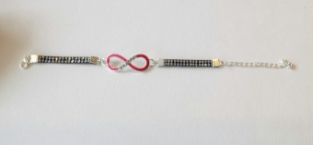 Armband Infinity koraal strass