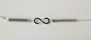 Armband Infinity zwart strass 