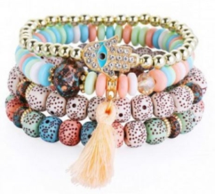 Armband Boho sel a 4 stuks hamsa multicolor 2