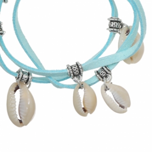 Armband wrap Schelpen mintgroen
