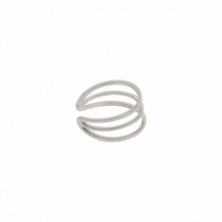 Earcuff 3 ringetjes RVS zilver