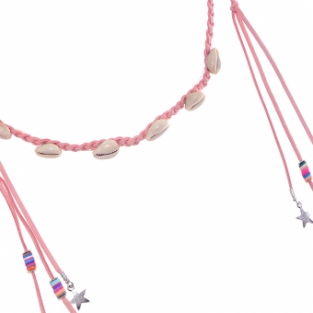 Haarband Boho Shells & Feathers roze