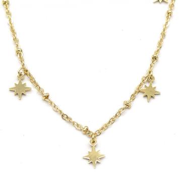 Ketting 7 Stars stainless steel goud