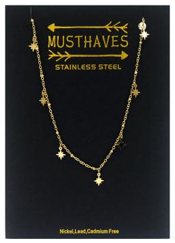 Ketting 7 Stars stainless steel goud 3