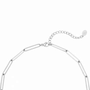 Ketting grote schakel stainless steel zilver