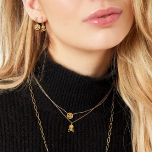 Ketting fijn Pompoen stainless steel goud 3