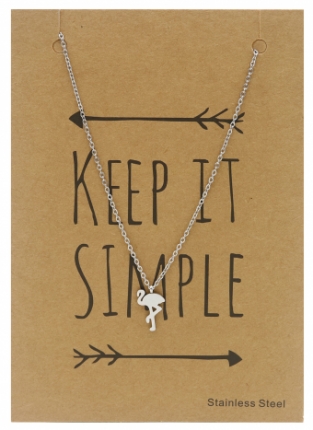 Ketting Flamingo stainless steel zilver