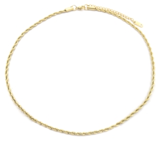 Ketting schakel gedraaid stainless steel goud