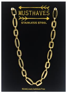 Ketting grote 9x13 mm schakel stainless steel goud 3