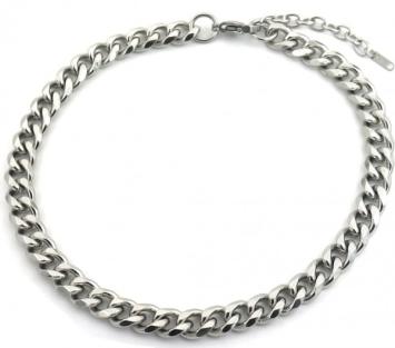 Ketting grote 1 cm schakel stainless steel zilver