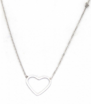 Ketting Hart stainless steel zilver