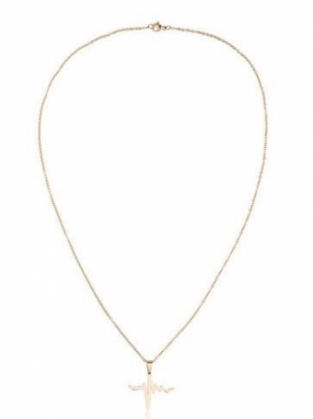 Ketting Heartbeat stainless steel goud 2