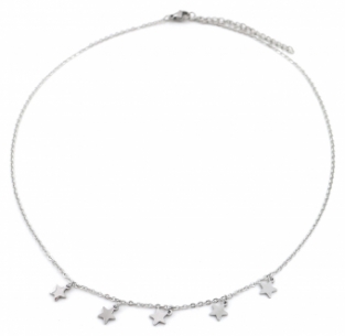 Ketting Sterren stainless steel zilver
