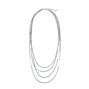 Ketting lang 4-laags Artistic grijs-zilver