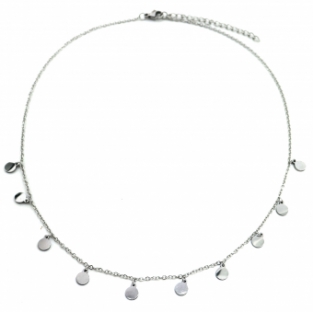 Ketting muntjes stainless steel zilver