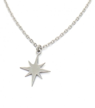 Ketting noorderster rvs zilver 