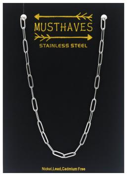 Ketting grote langwerpige 10 mm schakel stainless steel zilver 3