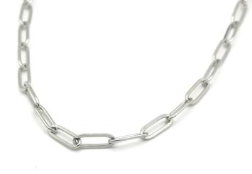 Ketting grote langwerpige 10 mm schakel stainless steel zilver 2