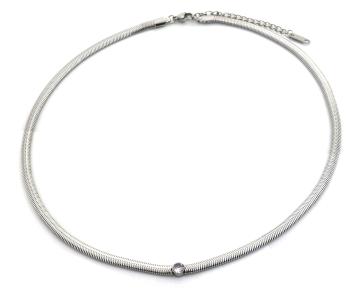Ketting snake zirconia st.steel zilver 2