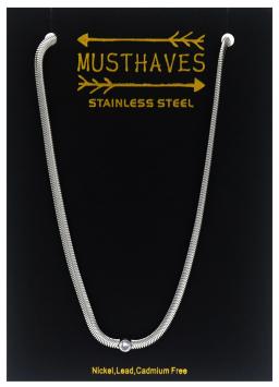 Ketting snake zirconia st.steel zilver 3