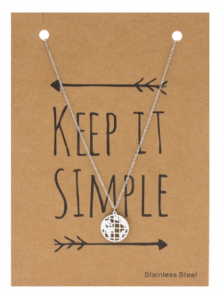 Ketting Globe stainless steel zilver